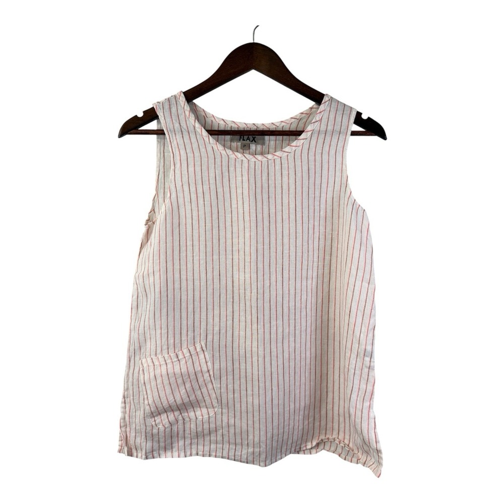 NEW Flax linen tunic tank top women's P 4-6 coral beach coast lagenlook cottage